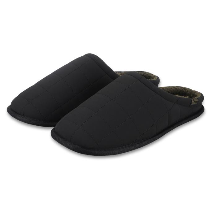 Isotoner® Mens Quilted Mule Slipper Black Extra Image 1